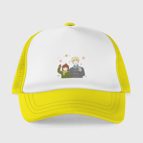 Детская кепка тракер Долой безделье - пара, цвет желтый - фото 2