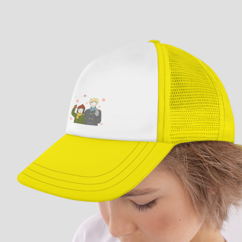 Детская кепка тракер Долой безделье - пара, цвет желтый - фото 4