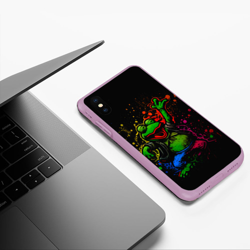 Чехол для iPhone XS Max матовый с принтом Лягушонок Пепе веселится с граффити, фото #5