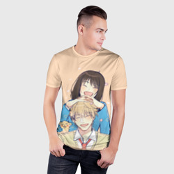 Мужская футболка 3D Slim Мицуми и Сосуке - Долой безделье - фото 2