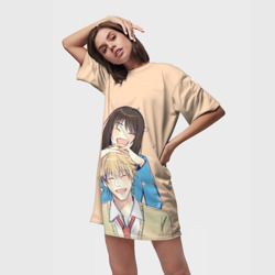 Платье-футболка 3D Мицуми и Сосуке - Долой безделье - фото 2