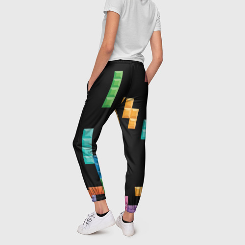 Женские брюки 3D Тетрис падающие блоки, цвет 3D печать - фото 4