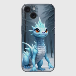 Чехол для iPhone 15 силиконовый с защитой камеры Дракоша