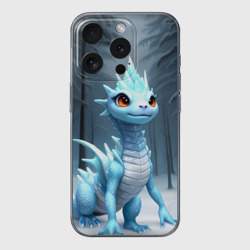 Чехол для iPhone 15 Pro силиконовый с защитой камеры Дракоша