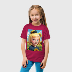 Детская футболка хлопок Девочка и шмель - фото 2