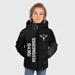 Зимняя куртка для мальчиков 3D Tokyo Revengers glitch на темном фоне: надпись, символ - фото 2