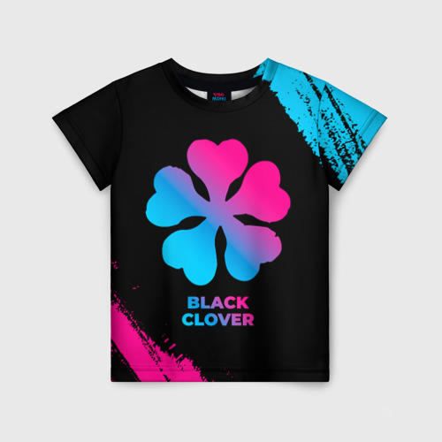 Детская футболка 3D Black Clover - neon gradient, цвет 3D печать