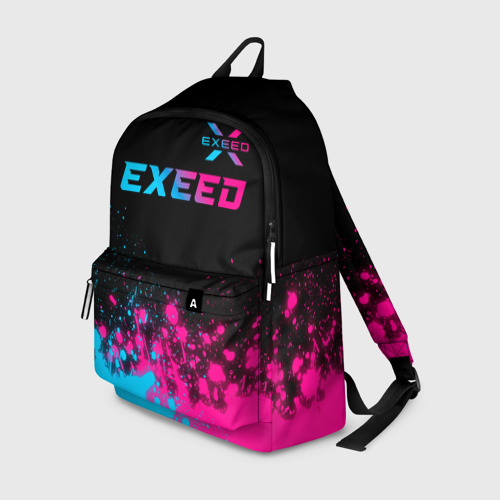 Рюкзак 3D с принтом Exeed - neon gradient: символ сверху, вид спереди #2