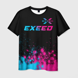 Мужская футболка 3D Exeed - neon gradient: символ сверху