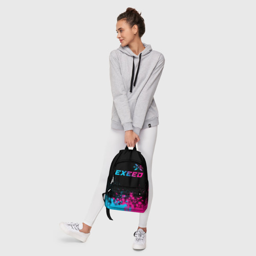 Рюкзак 3D с принтом Exeed - neon gradient: символ сверху, фото #6
