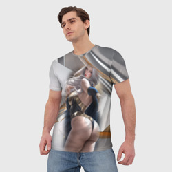 Мужская футболка 3D Девушка с пышными формами - фото 2