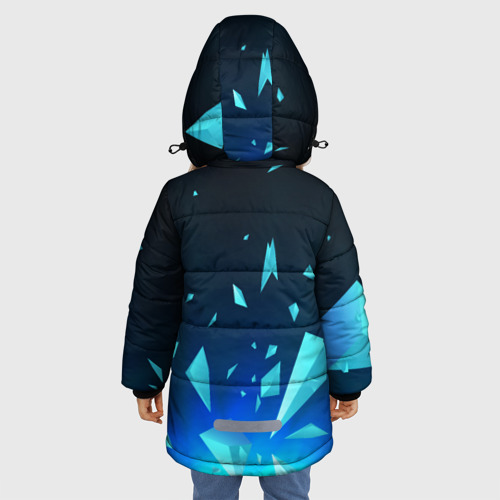 Зимняя куртка для девочек 3D с принтом Counter-Strike 2 взрыв частиц, вид сзади #2