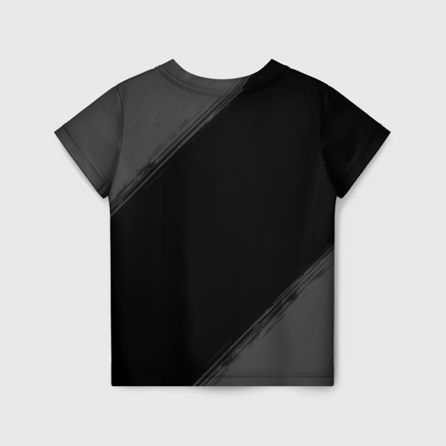 Детская футболка 3D с принтом Fortnite glitch на темном фоне, вид сзади #1