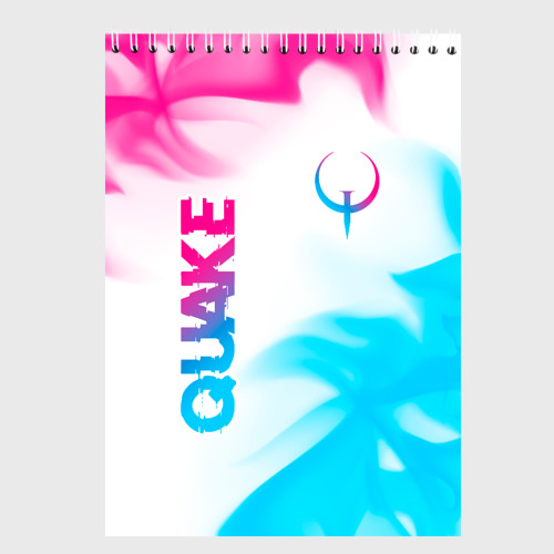 Скетчбук Quake neon gradient style: надпись, символ, цвет белый