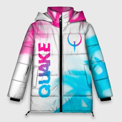 Женская зимняя куртка Oversize Quake neon gradient style: надпись, символ
