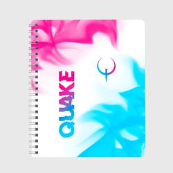 Тетрадь Quake neon gradient style: надпись, символ
