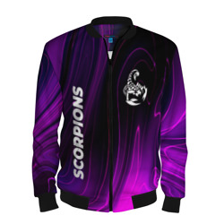 Мужской бомбер 3D Scorpions violet plasma