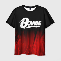 Мужская футболка 3D David Bowie red plasma