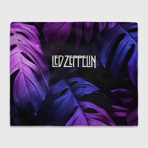 Плед 3D Led Zeppelin neon monstera, цвет 3D (велсофт)