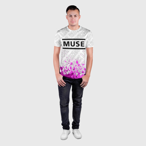 Мужская футболка 3D Slim Muse rock Legends: символ сверху, цвет 3D печать - фото 4