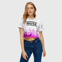 Женская футболка Crop-top 3D Muse rock Legends: символ сверху - фото 2