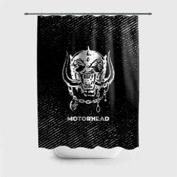 Штора 3D для ванной Motorhead с потертостями на темном фоне