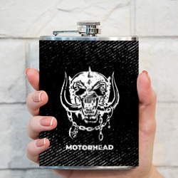 Фляга Motorhead с потертостями на темном фоне - фото 2