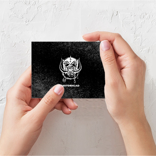 Поздравительная открытка Motorhead с потертостями на темном фоне, цвет белый - фото 3
