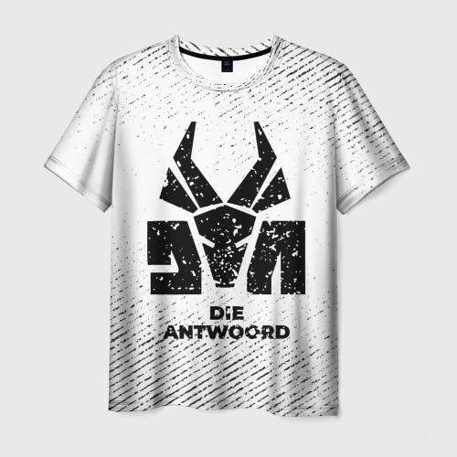 Мужская футболка 3D Die Antwoord с потертостями на светлом фоне, цвет 3D печать