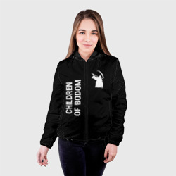 Женская куртка 3D Children of Bodom glitch на темном фоне: надпись, символ - фото 2