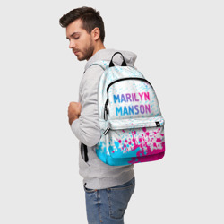 Рюкзак 3D Marilyn Manson neon gradient style: символ сверху - фото 2