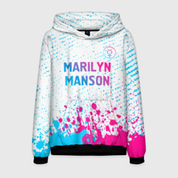 Мужская толстовка 3D Marilyn Manson neon gradient style: символ сверху