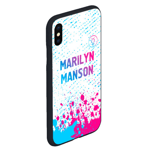 Чехол для iPhone XS Max матовый Marilyn Manson neon gradient style: символ сверху - фото 3