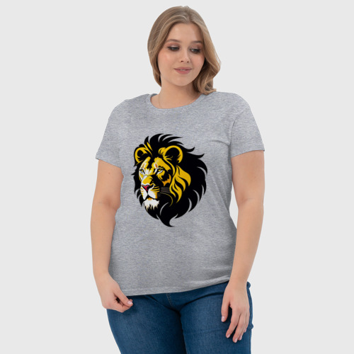 Женская футболка хлопок с принтом Лев гороскоп, фото #4