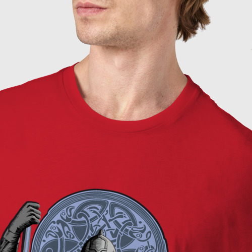 Мужская футболка хлопок Славянский богатырь - Русские не сдаются, цвет красный - фото 6
