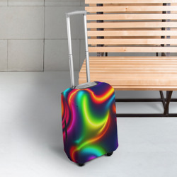 Чехол для чемодана 3D Неоновые радужные разводы - фото 2