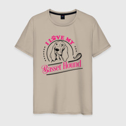 Мужская футболка хлопок I love my basset hound