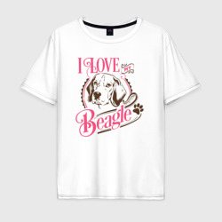 Мужская футболка хлопок Oversize I love my beagle