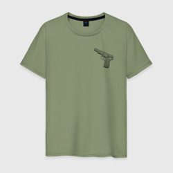 Мужская футболка хлопок Чертёж АПС Автоматический Пистолет Стечкина