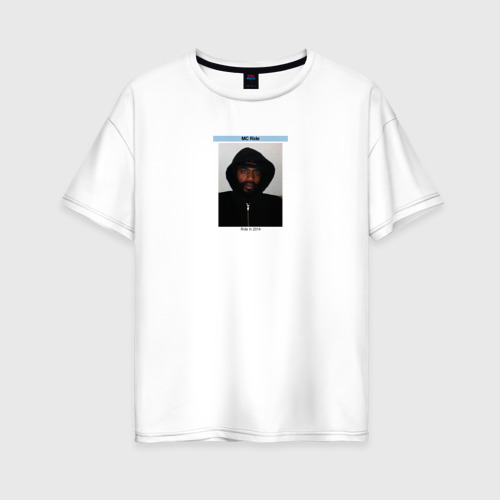 Женская футболка хлопок Oversize MC Ride Death Grips 2014, цвет белый