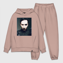 Мужской костюм oversize хлопок Marilyn Manson фотопортрет