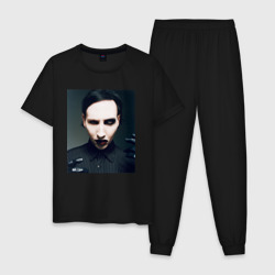 Мужская пижама хлопок Marilyn Manson фотопортрет