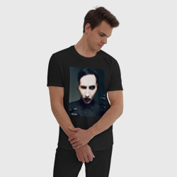 Мужская пижама хлопок Marilyn Manson фотопортрет - фото 2