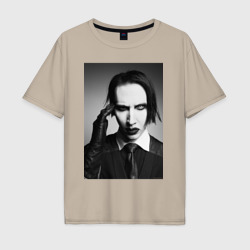 Мужская футболка хлопок Oversize Marilyn Manson looks at you