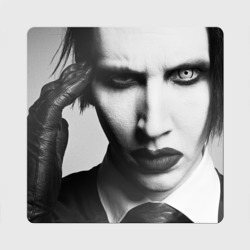 Магнит виниловый Квадрат Marilyn Manson looks at you