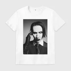 Мужская футболка хлопок Marilyn Manson looks at you