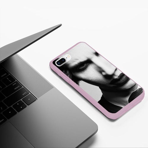 Чехол для iPhone 7Plus/8 Plus матовый Marilyn Manson looks at you, цвет розовый - фото 5