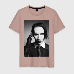 Мужская футболка хлопок Marilyn Manson looks at you