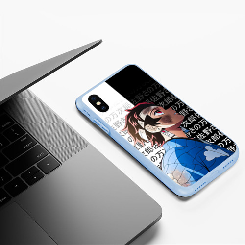 Чехол для iPhone XS Max матовый с принтом Танджиро Комадо - иероглифы - клинок, фото #5