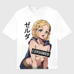 Женская футболка oversize 3D The legend of Zelda - tears of the kingdom: censured